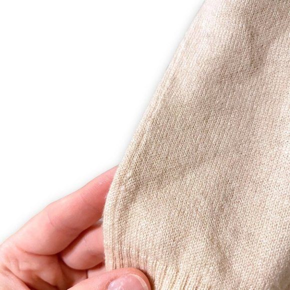 Vince Chiffon Overlay Cashmere Silk Crewneck Cream Pullover Sweater Size XS - Picture 7 of 10